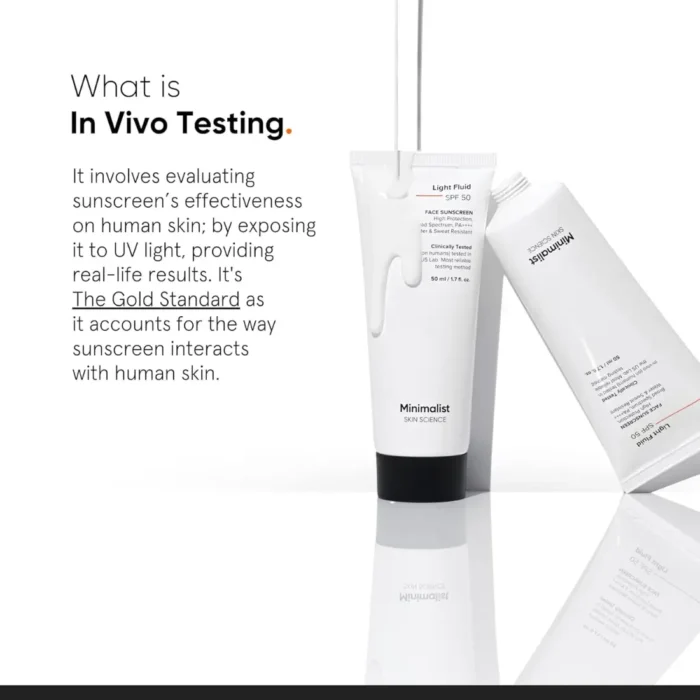 Minimalist Light Fluid Sunscreen SPF50 Testing